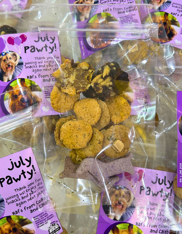 Custom Treat Packs (with your photos!) for Parties & Gifts (5 packs per set) - for DOGS & CATS