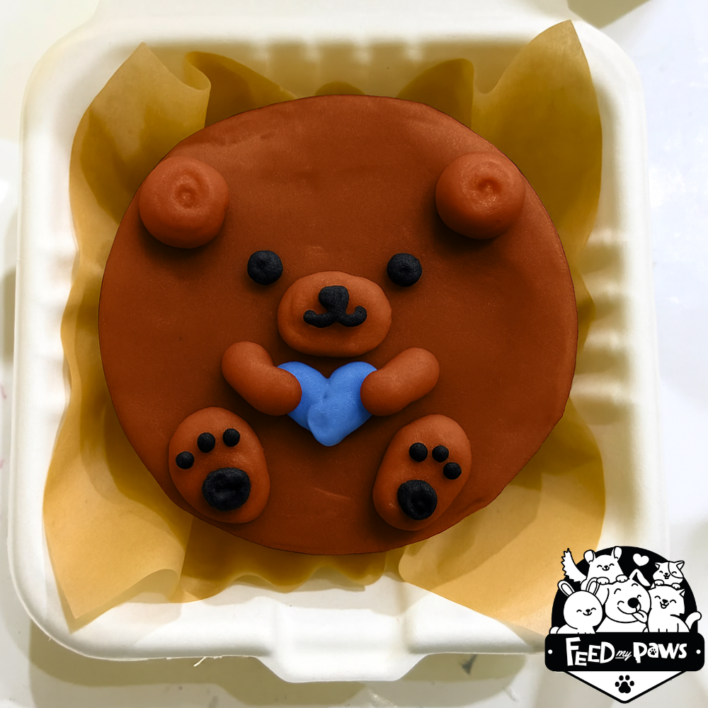 Cute Brown Bear Mini Bento Birthday Cake for Dogs