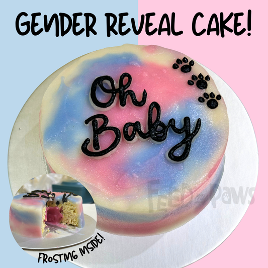 Gender Reveal Cat Cake