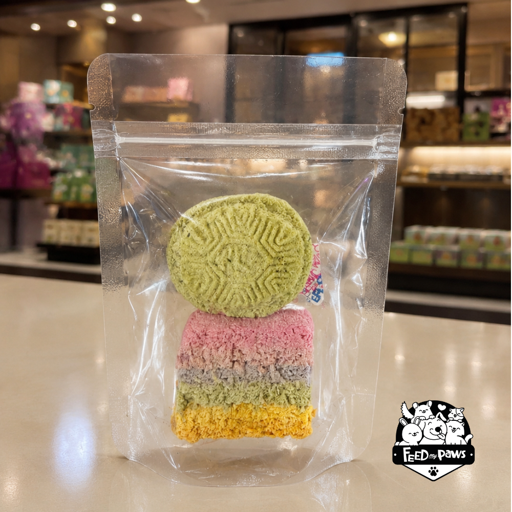 SG61 Special: freeze-dried Rainbow Kueh & Ang Ku Kueh (cooked treat for dogs and cats)