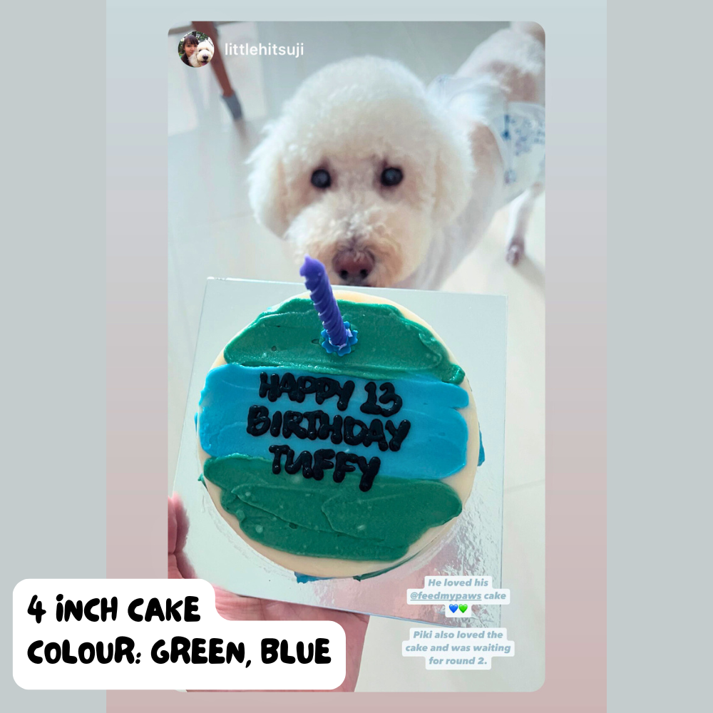 Feed My Paws Singapore | Dog Bakery | Handmade Birthday Cake Dog Puppy | White dog | Senior dog | SG Delivery