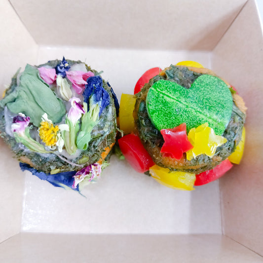 freshly made mini birthday cakes for hamsters, guinea pigs and hamsters