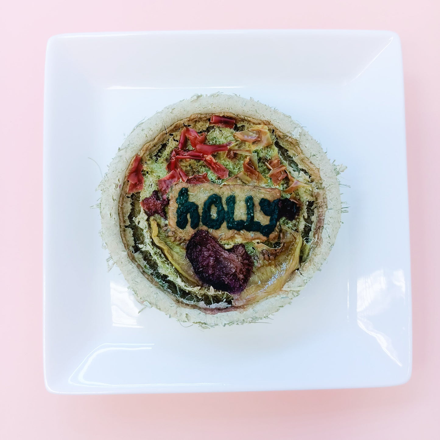 dehydrated birthday fruit cake tart, made in singapore for guinea pigs, rabbits, hamsters,