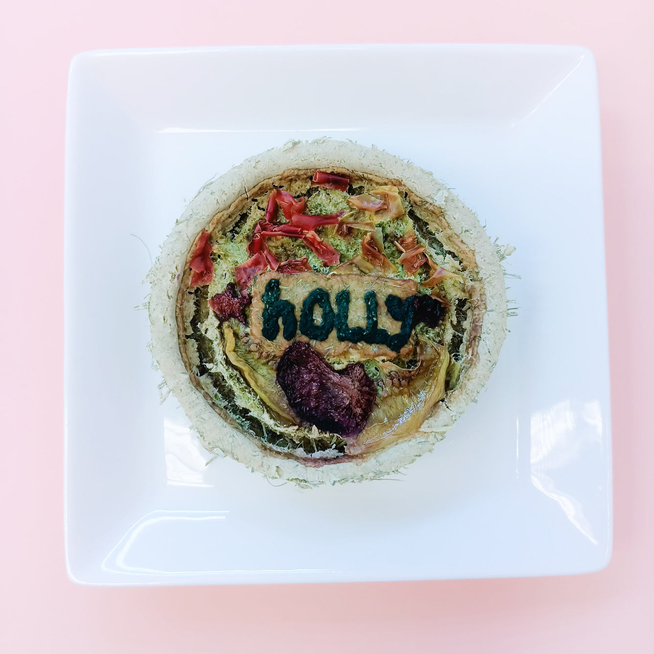 dehydrated birthday fruit cake tart, made in singapore for guinea pigs, rabbits, hamsters,