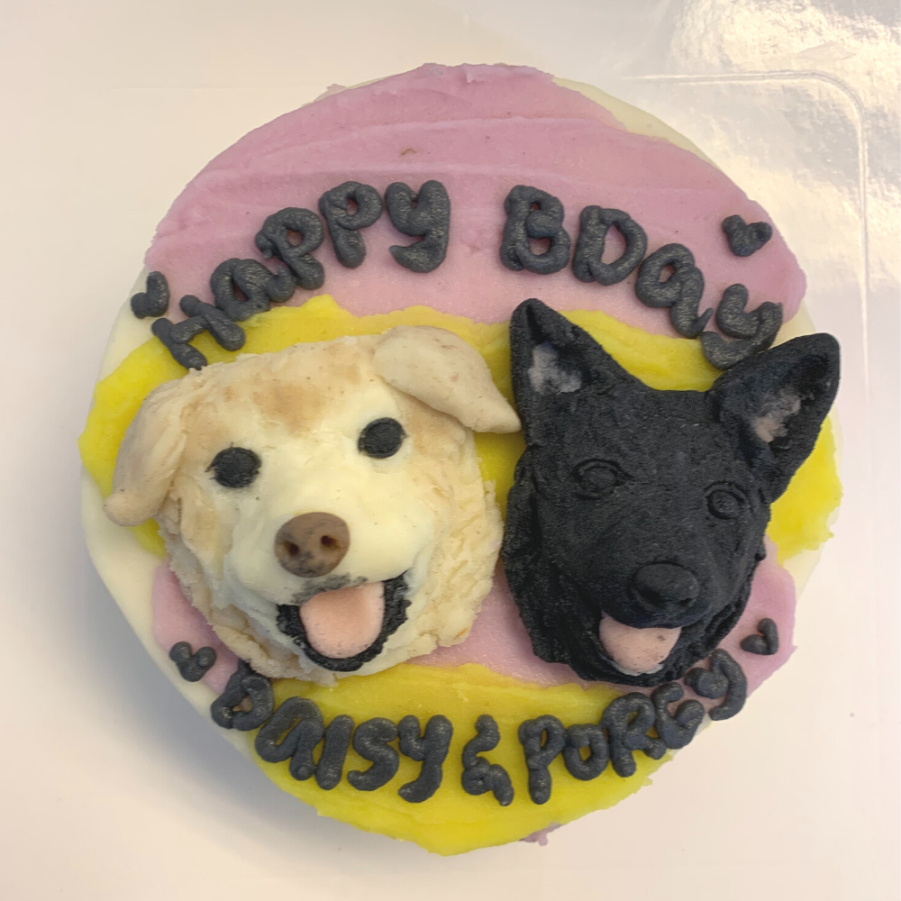 Dog Birthday Cake with Custom Face