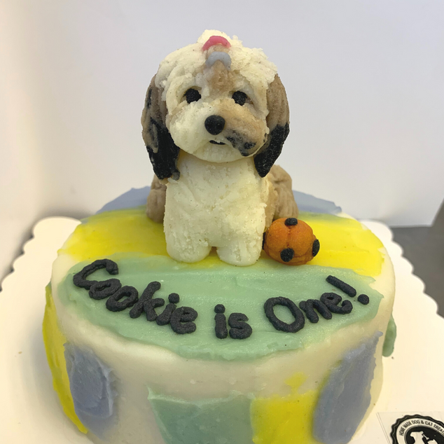 Dog Birthday Cake with Custom Figurine
