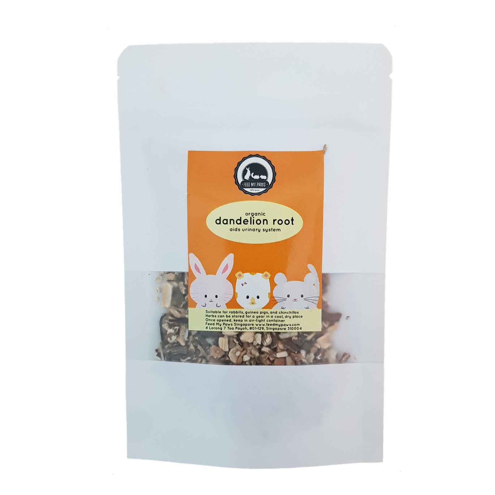 organic dandelion root herb supplement for hamsters rabbits guinea pigs and chinchillas in singapore