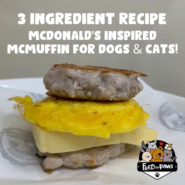 3 ingredient recipe for dogs and cats: McDonalds inspired Egg McMuffin!