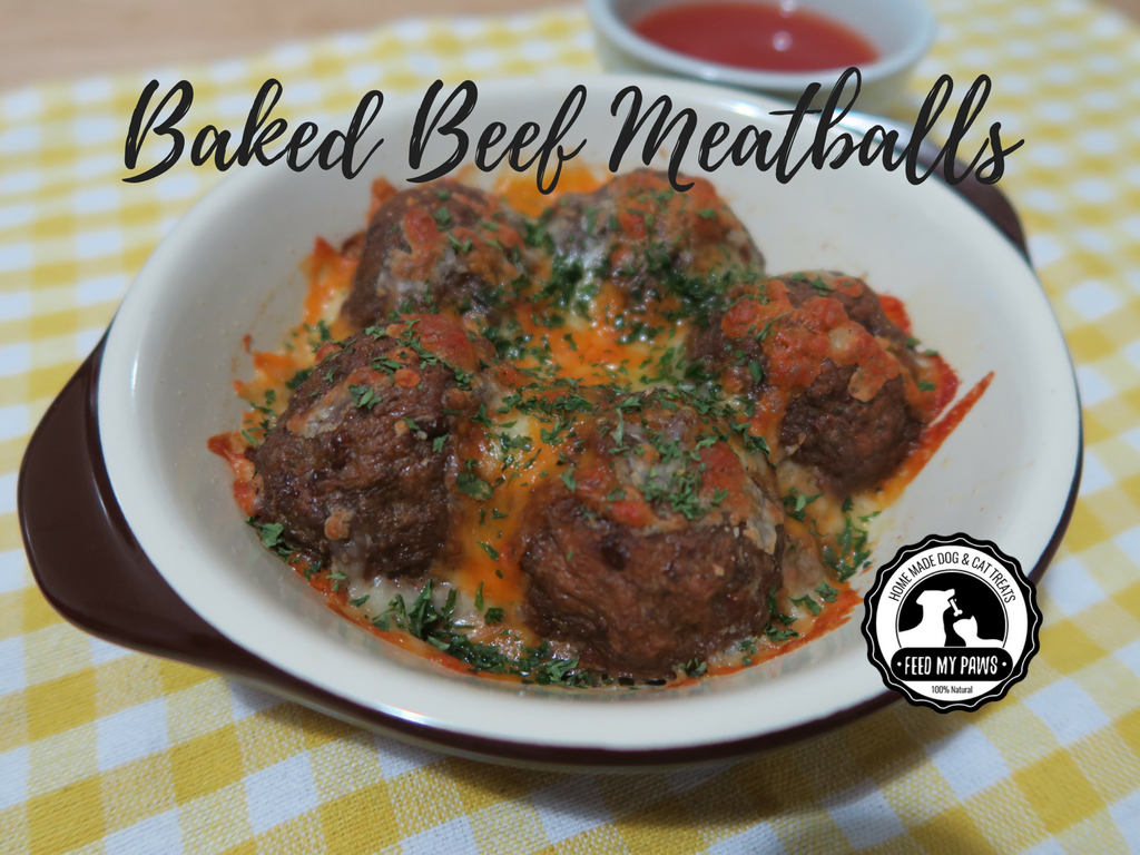DIY Feed My Paws Recipe: 3 ingredient Baked Meatballs!