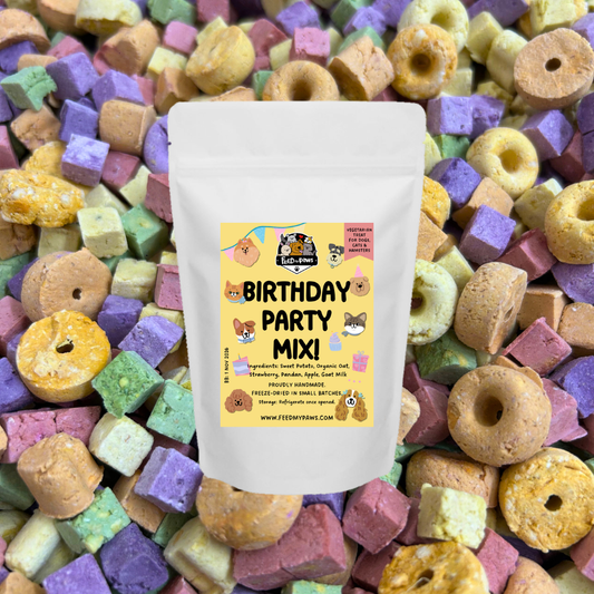 BIRTHDAY PARTY MIX! - Vegetarian, freeze-dried, limited edition for dogs, cats, and hamsters!