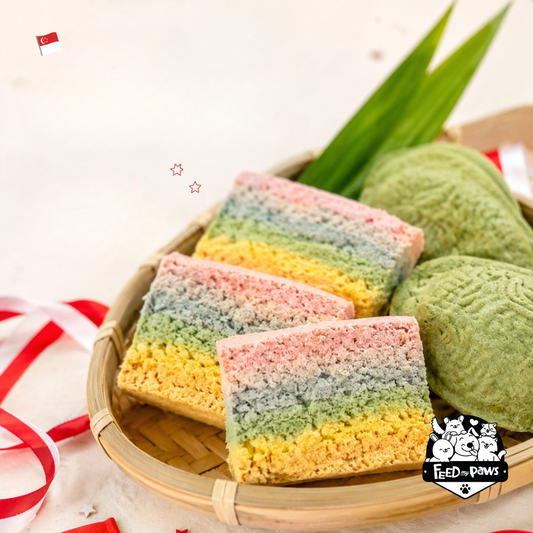 SG61 Special: freeze-dried Rainbow Kueh & Ang Ku Kueh (cooked treat for dogs and cats)