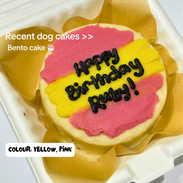 Feed My Paws Singapore | Cat Bakery | Handmade Birthday Cake Cat Kitten | Pink Yellow | SG Delivery