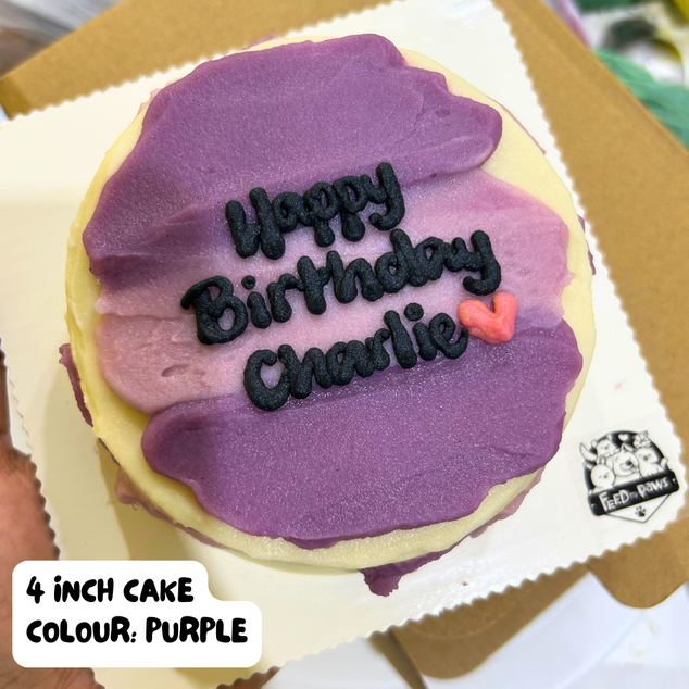 Feed My Paws Singapore | Dog Bakery | Handmade Birthday Cake Dog Puppy | Purple | SG Delivery