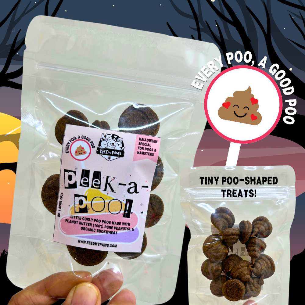 Peek-a-Poo! (peanut butter vegan treat for dogs and hamsters)