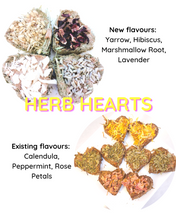 Load image into Gallery viewer, ingredients of herb heart treats for guinea pigs, hamsters, rabbits in singapore
