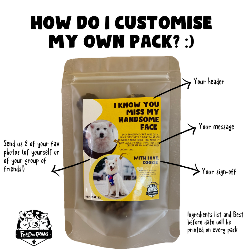 Custom Treat Packs (with your photos!) for Parties & Gifts (5 packs per set) - for Rabbits, Guinea Pigs, and Hamsters