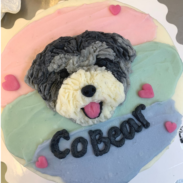Dog Birthday Cake with Custom Face
