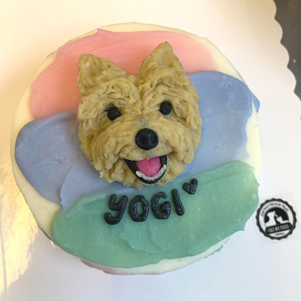 Dog Birthday Cake with Custom Face