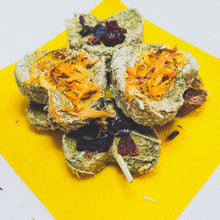 Load image into Gallery viewer, oat obsession on a yellow napkin, hamster guinea chinchilla guineapig treats in singapore
