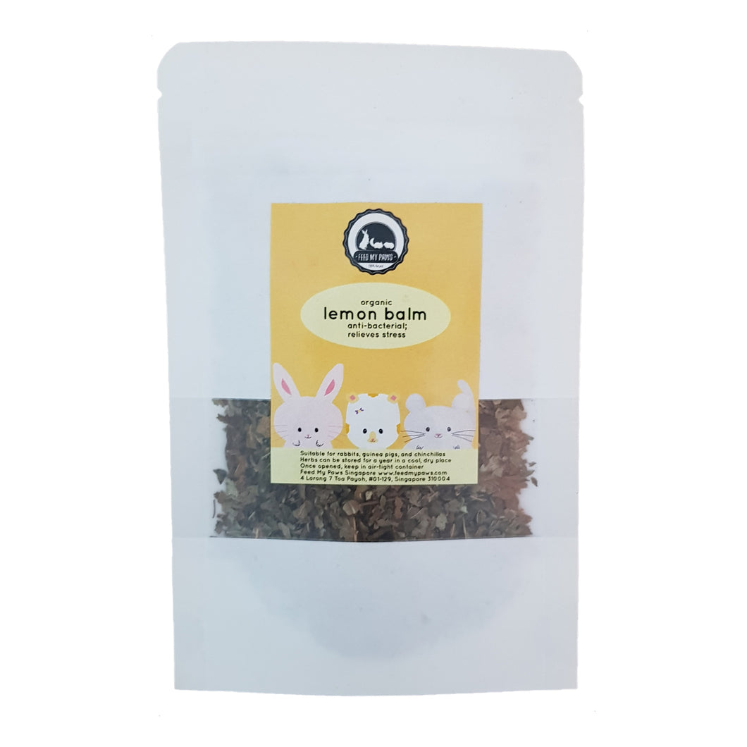  organic lemon balm herb supplement for hamsters rabbits guinea pigs and chinchillas in singapore